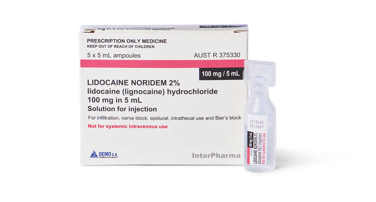 Lidocaine Noridem 2% 100mg in 5mL product image