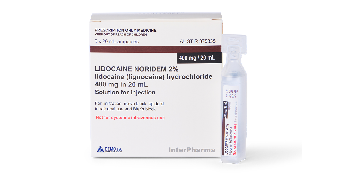 Lidocaine Noridem 2% 400mg in 20mL product image